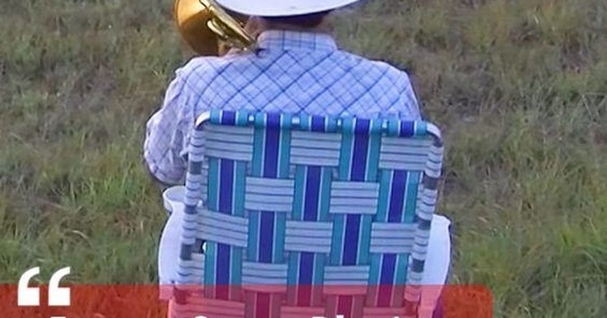 A Farmer Takes a Seat in an Empty Field and Starts Playing Trombone, But Look Who Comes Running To Enjoy His Music