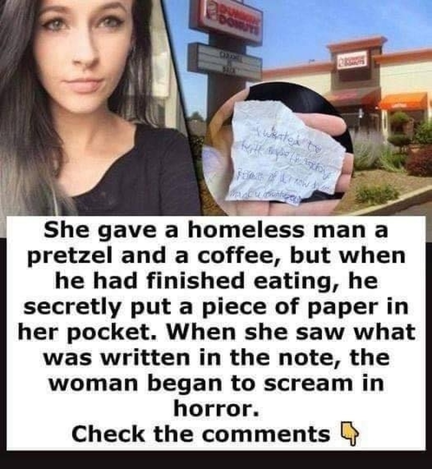 College Student Buys Meal for Homeless Man, Rewarded with Note