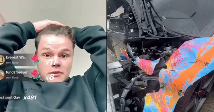 ‘Tone deaf’ YouTuber accused of ‘begging’ for donations after streaming channel ban over McLaren car crash