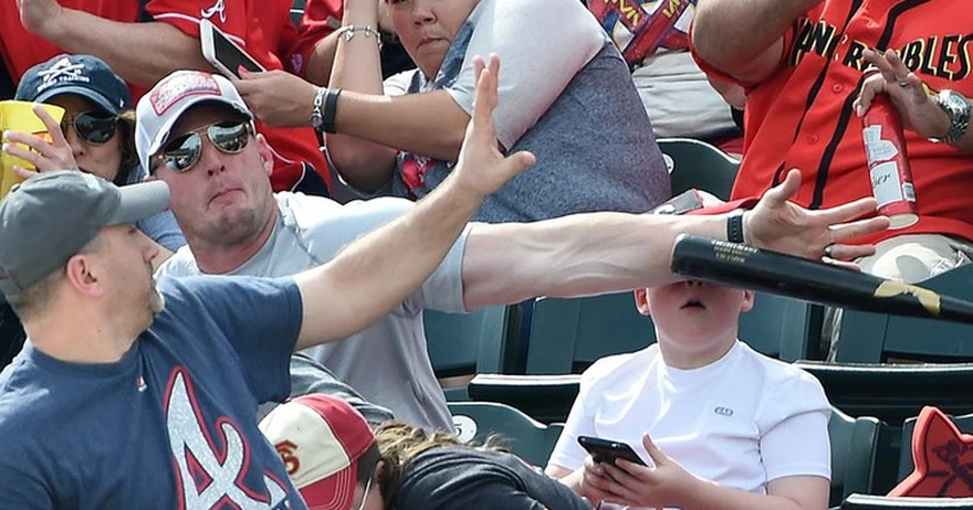 A Father Unleashes “Superdad Powers” to Stop a Flying Baseball Bat From Hitting the Son’s Head