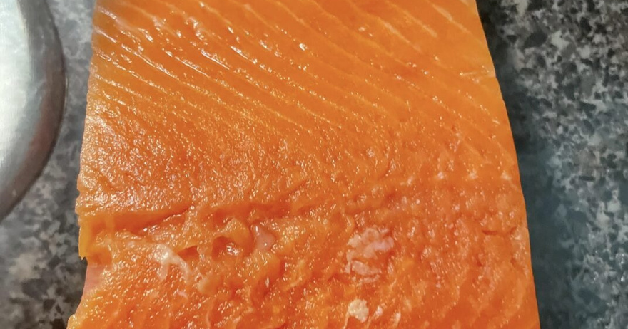 This explains why the salmon you defrosted has yellow on it.