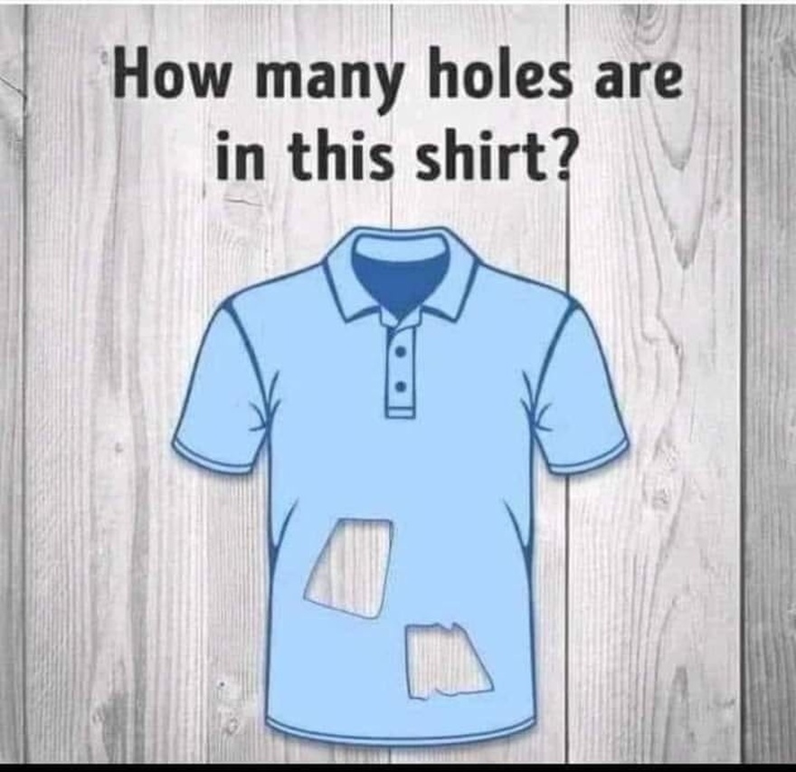 How many holes are in this shirt?