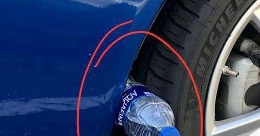 If a plastic bottle is spotted on your tire, be sure to give it your full attention.