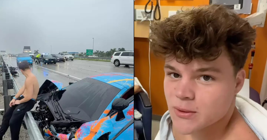 Influencer shares aftermath of £150k McLaren crash after he was on phone then filmed bloody passenger