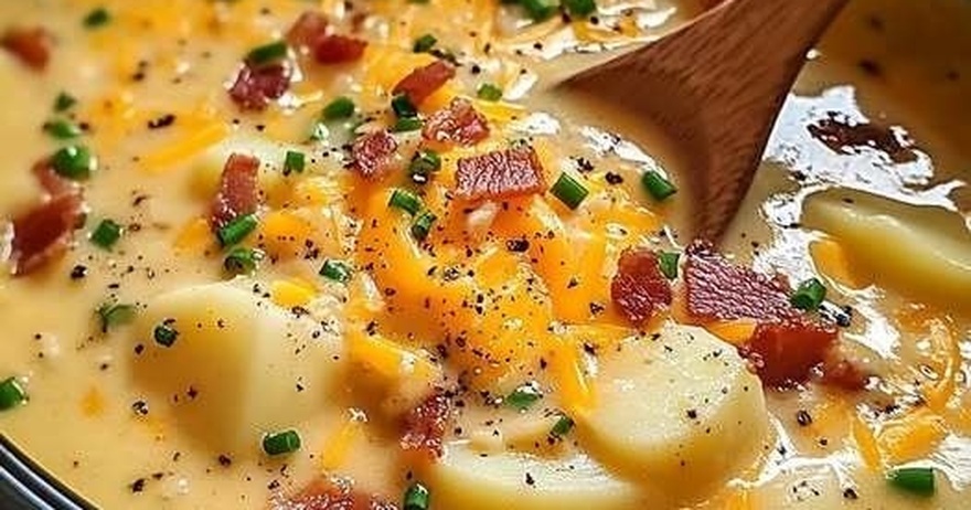 Creamy potato and bacon soup