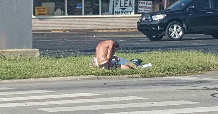 Picture of starving homeless man gets viral response