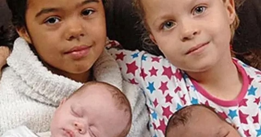 A family gifted with rare black-and-white twins gets the same blessing 7 years later