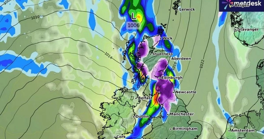 UK snow maps turn purple as Arctic blast set to hit Brits in matter of hours