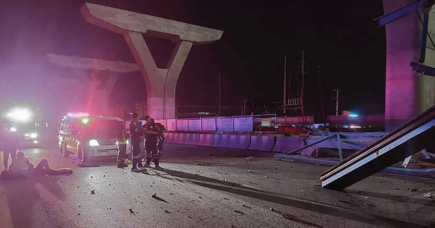 Thailand crane disaster kills four as structure collapses on motorway