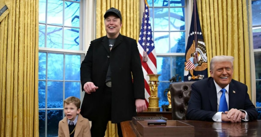 Elon Musk’s cute son X steals show in Oval Office with President Trump… but mum Grimes was not happy