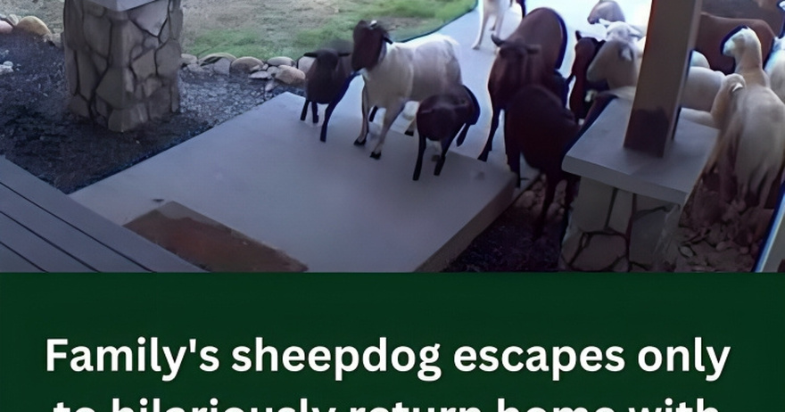 Family’s Sheepdog Disappears But Returns Later With Friends.