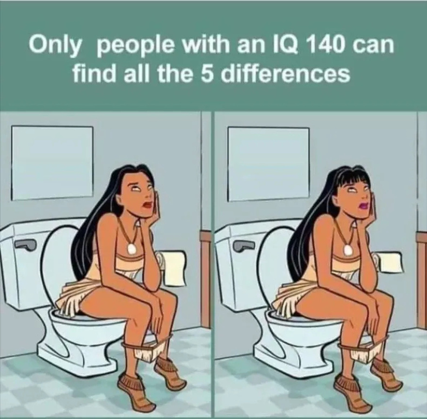 Challenge, Only individuals with a 140 IQ can spot all 5 differences!