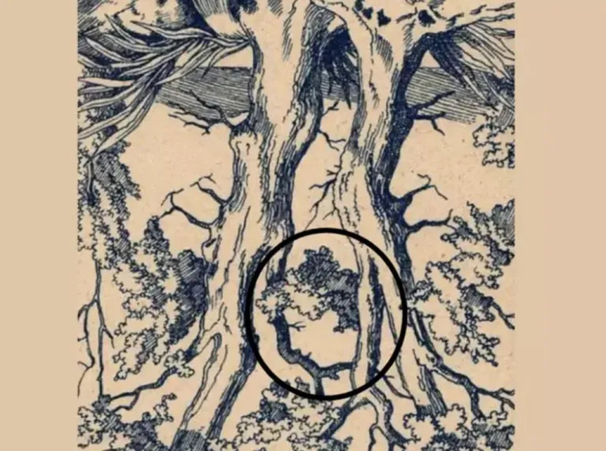 Can You Find the Hidden Faces in this Vintage Tree?