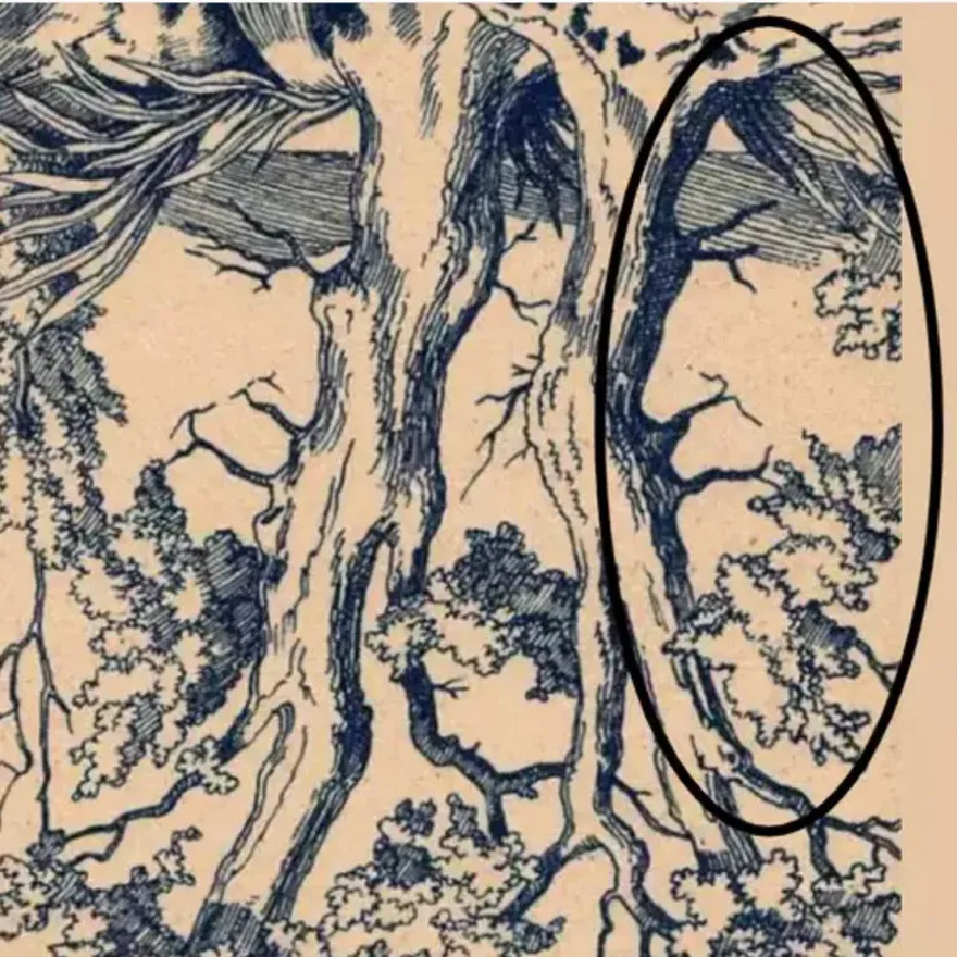 Can You Find the Hidden Faces in this Vintage Tree?