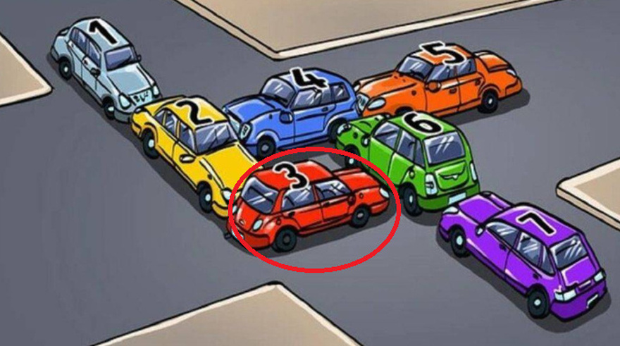 If one car moves, the traffic will be cleared. Which car should it