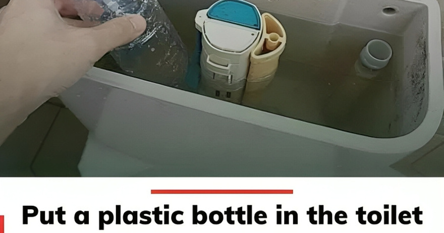 Put a plastic bottle in the toilet tank