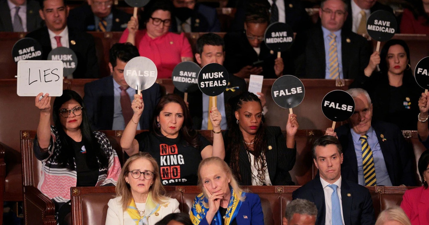 Democrats’ silent protests of Trump speech overshadowed by one outburst