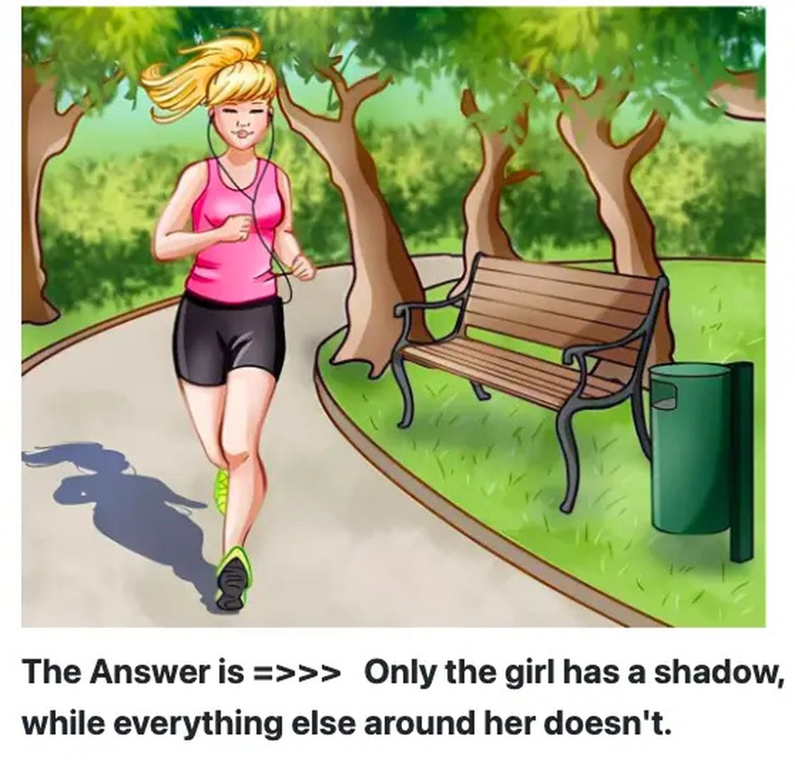 Find the mistake in the picture of the girl running