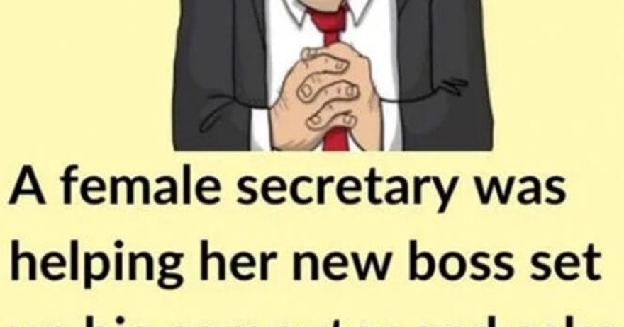 Female Secretary Assists New Boss with Setting Up His PC