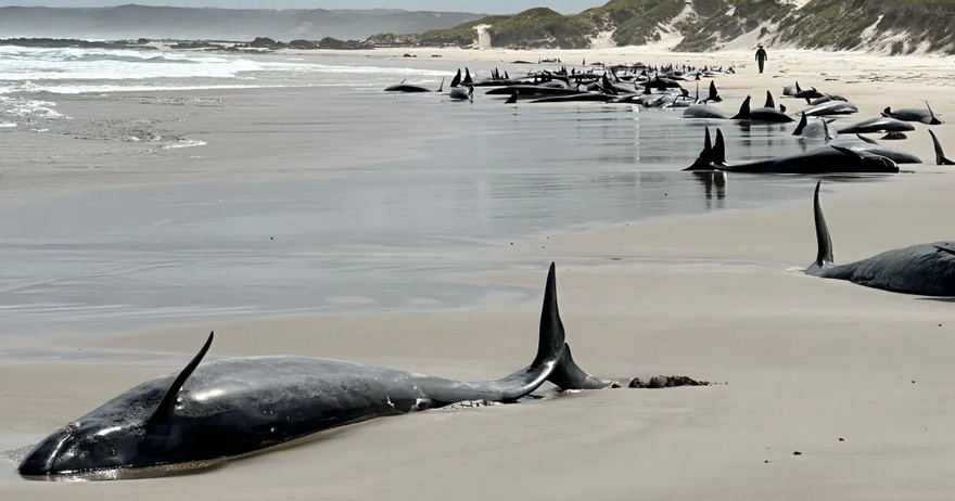 Scores of whales to be euthanised after mass stranding in Australia