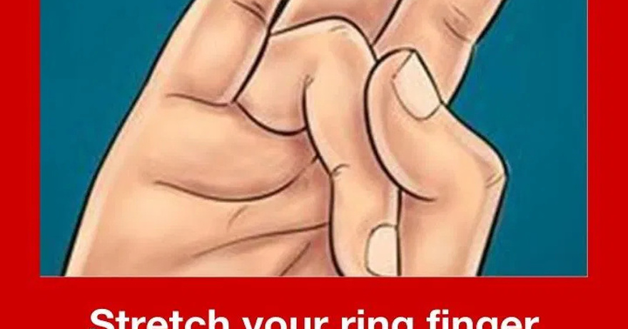 Stretch your ring finger with your thumb and hold it for a few seconds. You’ll love the reason!