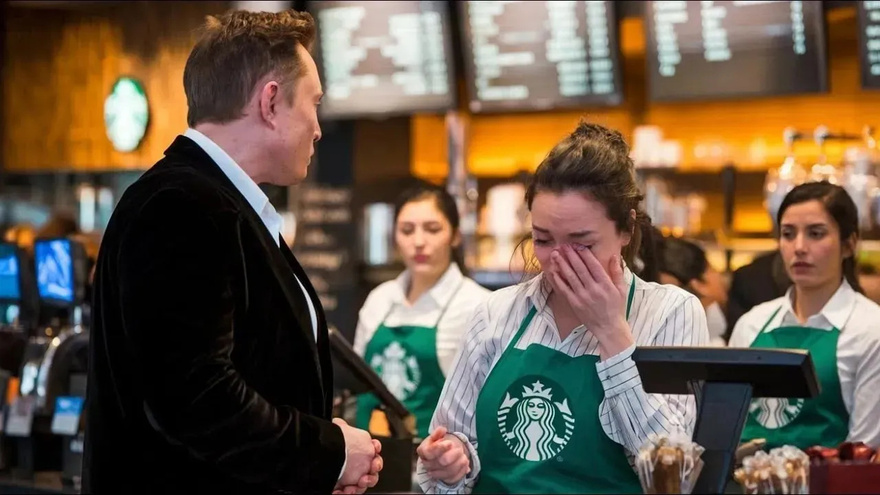 Elon Musk overhears a Starbucks worker’s struggles to purchase a gift for her daughter