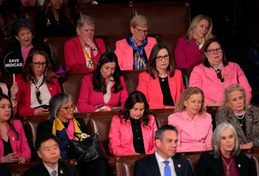 Real reason female Democratic lawmakers are wearing pink to Trump’s address to Congress